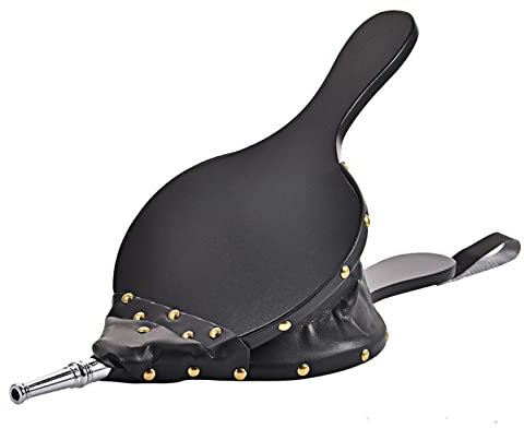 1 soffietto per caminetto per barbecue da campeggio all'aperto, pompa a soffietto manuale per interni con ventola per camino con cinghia per appenderla