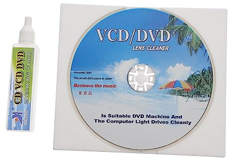 QUMIIRITY 1set Cd Player Cleaning Kit Set with Cleaning Disc and Liquid Improve Playback Quality Remove Dust and Dirt Extend Player Lifespan Compatible with Cd Vcd