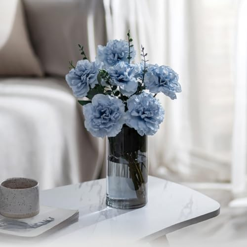 Glasseam Vaso Vetro Cilindrico per Tavolo: Moderni Vasi Decorativi per Il Casa Soggiorno la Cucina la Camera da Letto - Chic Vaso Fiori per Il Tavolo Pranzo e Centrotavola Decorazioni