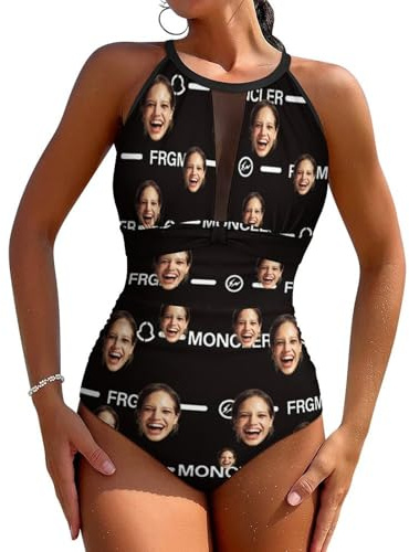 RoPox Individuelle Badeanzüge für Damen, personalisierbar fügen Sie Ihr Foto, Bild, Text, Auswahl, für Schwimmen, Aquafitness und Strand