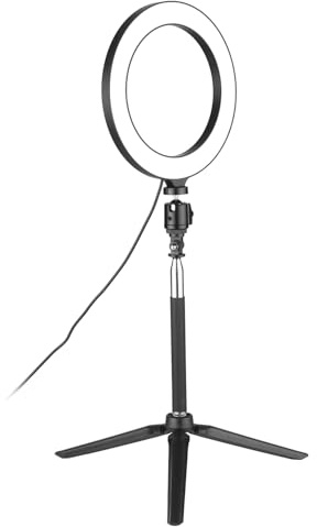 8inch Ring Light with Adjustable Tripod Stand Dimmable Selfie Makeup Ringlights with 3 Light Modes 10 Brightness Level for Video Live Stream Makeup Photography