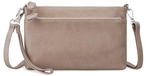 befen Echtleder Handtasche Klein Damen Clutch RFID-Blockierung | Umhängetasche Damen Leder Crossbody Bag mit Handgelenkband & Verstellbar Schultergurt