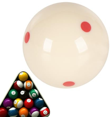 Njidher Weiße Kugel, Standard-Kugel für Billard Pool | Ausrüstung aus Harz mit 6 roten Punkten für Praxis Anfänger-Turniere Familienspiele auf dem Tisch