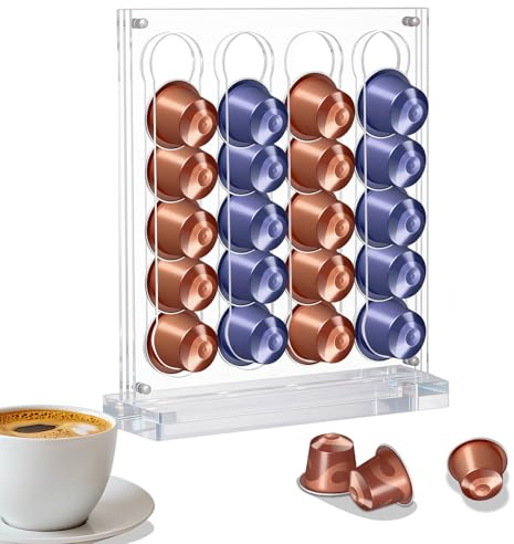 BAOSHISHAN Kaffeekapselhalter aus Acryl, vertikal, transparent, für 40 Kaffeekapselboxen