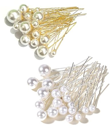 SYEYCW 36 horquilla para el pelo con perlas, 6 tamaños de boda, joyería bohemia vintage U-shaped pearl hairpins