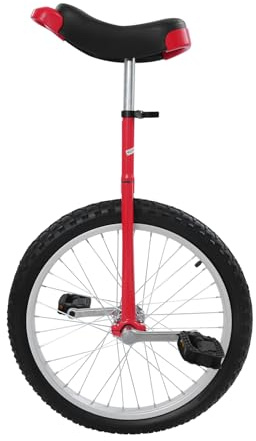 JJsdwin Monocycle Balance 20 Béquille d'entraînement, entraînement d'équilibre Unicycle pour enfants, adultes et professionnels, capacité de charge 65-75 kg, rouge