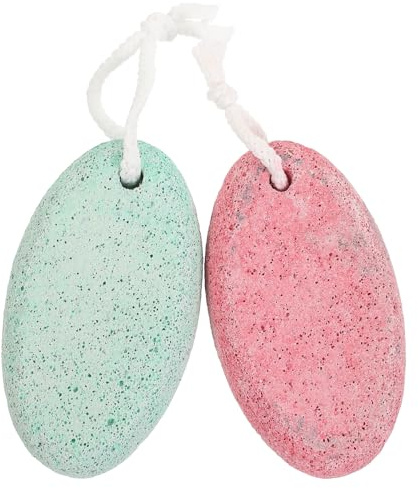 Hohopeti 2pezzi Pietra Pomice per Piedi in Pietra Vulcanica con Scatola di Conservazione, Doppia Faccia per Rimuovere Calli e Esfoliare la Pelle, per Cura dei Piedi Colore Casuale