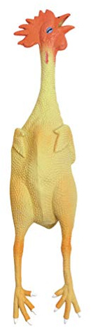 Kerbl Pet Poulet, Jouets pour Chiens, Jouets à mâcher, 23cm, Jaune/Rouge, Latex, avec couineur