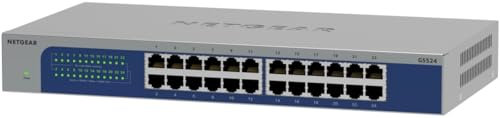 NETGEAR Switch Ethernet, non gestito a 24 porte (GS524), Montaggio su scrivania, a parete o su rack