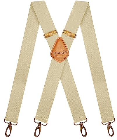 MENDENG Suspenders for Men Vintage 4 Swivel Hook Adjustable Braces Groomsmen