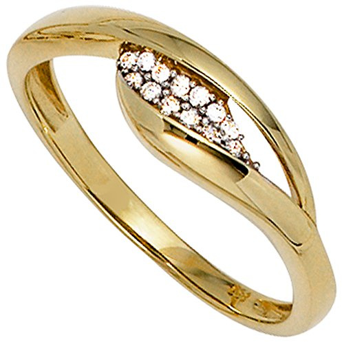 Jobo Damen-Ring aus 8 Karat 333 Gold Bicolor mit 13 Zirkonia