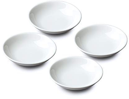 Wm Bartleet & Sons Set of 4 Porcelain Mini Sushi/Soy and Condiment Sauce Dishes 10cm – White