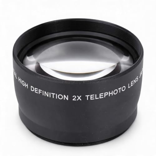 Teleobjektiv, 58 mm, 2-fache Vergrößerung, Aluminiumlegierung, Telekonverter für 18–55 mm Brennweitenobjektiv