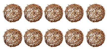 ARTIBETTER 10pcs Wicker Rattan Balls Natural Grapevine Ball Christmas Tree Ball Ornament Parrot Bird Chew Toys for Christmas Party Garden Wall Decoration 10cm