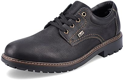 Rieker Herren Bequemschuhe B4610, Männer Schnürschuhe, wasserabweisend, riekerTEX,Schnuerung,lace-up Shoes,Komfortschuhe,schwarz (00),43 EU / 9 UK