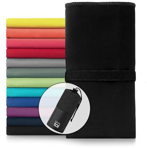 Blumtal Toalla de Microfibra – Juego de 1 Toalla Deportiva – Toalla de Playa de Viaje – Toalla de Secado rápido, compacta, Ultraligera y súper Absorbente – Negro – 120 x 60 cm