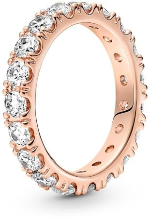 PANDORA Timeless Ewigkeitsring funkelnde Reihe, 14-karätig Roségold-vergoldet, mit klarem Cubic Zirkonia