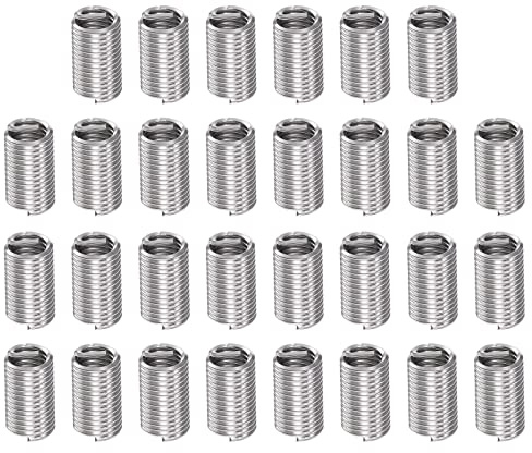 HARFINGTON 30pcs Wire Threaded Inserts 3/8-16 UNC 3D 28.5mm 304 Stainless Steel Helical Coiled Wire Thread Sleeve