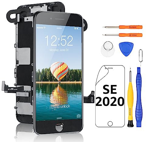 Yodoit per iPhone SE 2a Generazione SE 2020 4,7 Pollici Sostituzione dello Schermo con Fotocamera Frontale, Altoparlante Auricolare, LCD 3D Touch Display di Vetro per Il Modello A2275, A2296, A2298