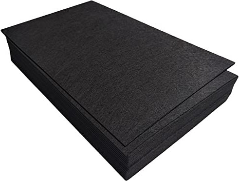 Filz zum Basteln, 1mm Dickes Steife Filzblätter, 32 Stück Filzstoff, 17,78×28,7cm Bastelfilz zum Nähen Handwerk und Festivals Party Dekorationen (Schwarz)