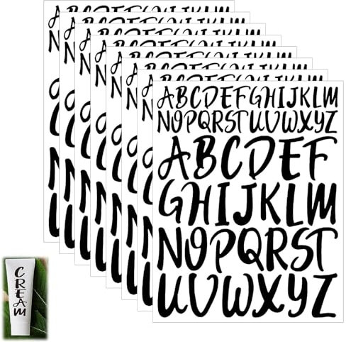 8 Blatt Selbstklebende Buchstaben, Groß Buchstaben Aufkleber Buchstaben zum Aufkleben Scrapbook Buchstaben Wasserfeste Vinyl Alphabet Aufkleber für Kunsthandwerk, Briefkästen