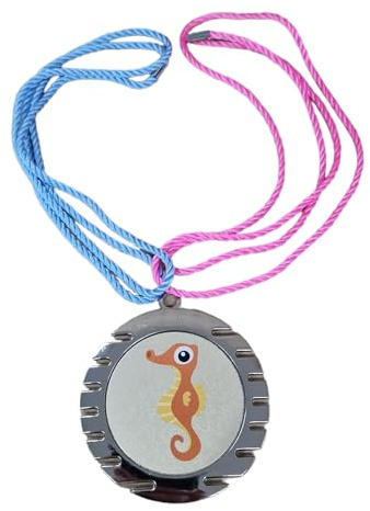 eberin · XL Medaille Schwimmen Ø 70mm · Seepferdchen · Frühschwimmer Medaillen · Schwimmabzeichen · Medaille mit rosa Kordel in Gold//Silber//Bronze · Medaille personalisierbar mit Gravur ·