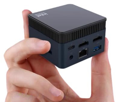 WayPonDEV BY51 Intel Alder Lake N100 Mini-Computer, Windows 11 Pro Mini-PC, LPDDR5 RAM, unterstützt Dual 4K Display, WiFi5/BT4.2, GbE für Büro-Heimkino-Gaming (12GB RAM +256G SSD)