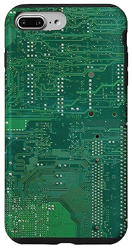 Coque pour iPhone 7 Plus/8 Plus Carte mère circuit puce vert informatique fond informatique