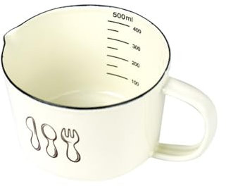 Alipis Emaille Messbecher Mit Skala Großer Fassungsvermögen Bpa Frei Milch Und Frühstückstasse Mit Ausguss Für Küche Und Backen