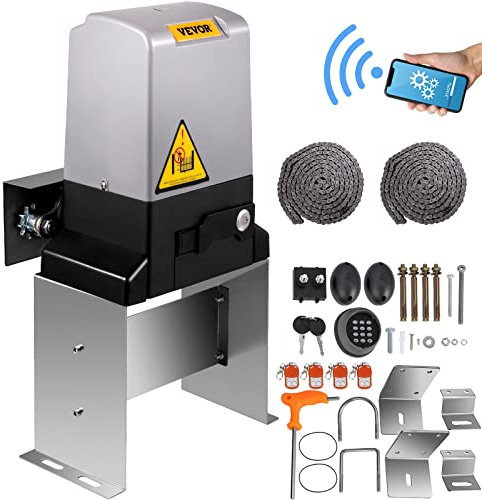 VEVOR Automatischer Schiebetoröffner 1497 kg, Toröffnungsmotor mit 2 Fernbedienungen, Einfahrtrolltor, Entfernung von der Fernbedienung 70 m, Türöffner für Schiebetor