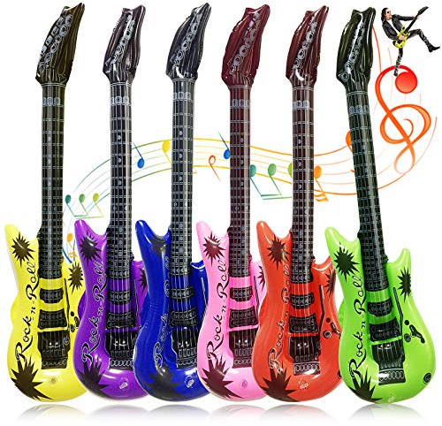 Chitarra Gonfiabile, Accessori per Festa Impermeabili, Giocattoli per Chitarra Gonfiabili riutilizzabili da 36 Pollice Chitarra Gonfiabile Colori Assortiti per Compleanno Bambini (Chitarra)
