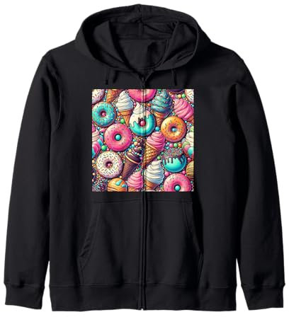 Saupoudrées colorées de beignets de crème glacée Sweat à Capuche
