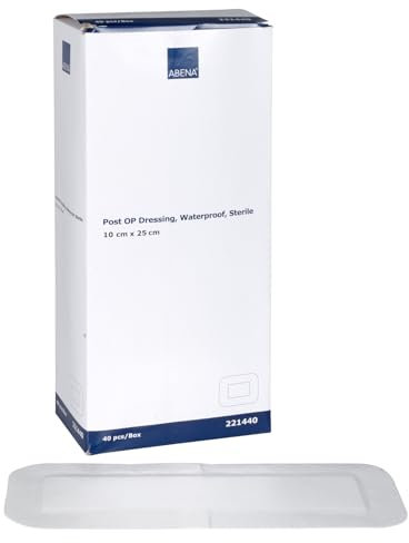 ABENA Duschpflaster wasserfest – 25x10 cm – 40 Stück, Wundpflaster steril, groß & einzeln verpackt – Pflaster sensitiv für empfindliche Haut – ideal zur Pflege nach OP, bei Schnitten & Kratzern