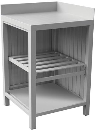 Gruppo Maruccia - Mobile da Cucina Angolare - Struttura in Alluminio per Interno ed Esterno - Doppio Ripiano - Modulo Componibile - 60 cm (Grigio Creta)