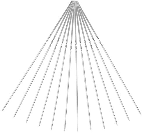 Cabilock Juego De 50 Brochetas De Acero Inoxidable Planas Para Barbacoa Diseño Sin Costuras Para Una Cocción Segura Y Cómoda