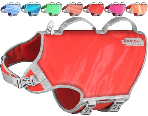 VIVAGLORY Hunde Schwimmweste Neoprene Hundeschwimmweste, XL, Windrot | Verstellbar & Auftrieb for Hunde, Schwimmweste Hundeweste Schwimmen Rettungswesten zum Schwimmen