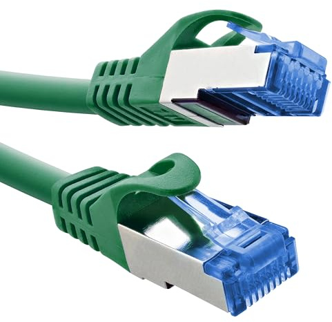 InLine Patchkabel, Cat.6A, S/FTP, TPE (LSZH), CCA, PoE, LAN, Ethernet, Netzwerk Kabel, RJ45 Gigabit, grün, 10m, 72600G