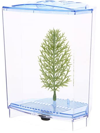 POPETPOP Betta-Box Geschenkspielzeug Handhaben Heizung Für Aquarium Elektronisches Aquarium Gewindemuttern Auslauf Wasserhahn Booster Deckel Tragetasche Leichter Kunststoff Blue