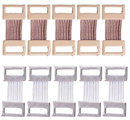 WOURRD 10 pz Bandage Wrap Stretch Clip Metallo Morsetti di Fissaggio Ganci Per Sport Bianco/Caffè Ricambio Elastico