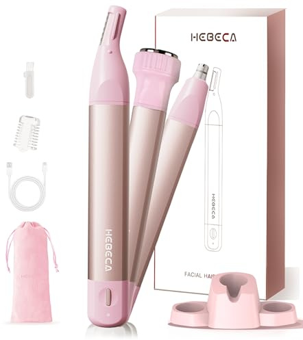 Tondeuse de nez Étanche, portable, rechargeable USB, 3 en 1 avec base de rangement, sac de voyage - Coupe le nez, les oreilles, les sourcils, la pêche, le fuzz, les lèvres,