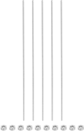 QUARKZMAN 5-pack gängstång M3 x 100 mm gängstift 10-pack sexkantmuttrar, 1,25 mm gängstigning 304 rostfritt stål högergänga stångstift