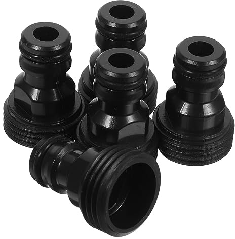 GANAZONO 5pcs Quick Connector Hose Fittings for Washing Machine Water Inlet with Black Plastic Material, Resistance to Deformation and No Splashing, for Pipe Quick Repair Connection