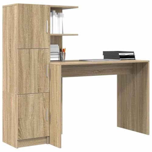 vidaXL Schreibtisch Sonoma-Eiche 133,5 x 50 x 124 cm 2 STK. | Genug Raum, um deine Sachen ordentlich zu verstauen, Viele Optionen, um alles einfach zu organisieren,