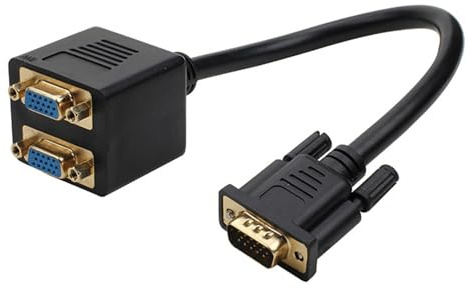 DEKKRYNFV Divisor VGA de 25 cm, cable divisor VGA de alta velocidad, resolución 1080P para configuraciones multipantalla, pantallas de conferencias
