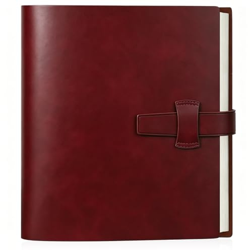 Miaikoe Fotoalbum 6x4 200 Fotos, Leder Cover Album mit 30PCS Kraftpapier Scrapbook hält 200 10x15cm horizontale Fotos für Familie Hochzeit Baby Graduation (Rot)