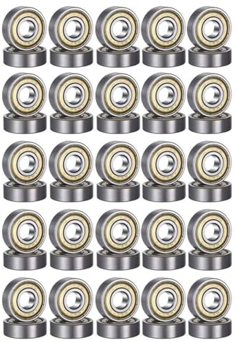 40-pack 608 ZZ kullager, 8 mm x 22 mm x 7 mm metall dubbelskyddande miniatyr spårkullager för skateboard, skoter, inline-skridskor (50)