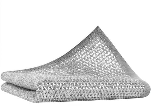 Kiméo Cleaninox – Chiffons Récurants INOX Puissants Et Durables pour Récurer Humide Et Sec, Chiffons en Éponge, Plateau en Fil De Fer Nettoie Et Ne Gratte Pas pour Les Plats (10 PCS)