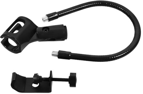 WEKADRIN Schwanenhals Mikrofonständer aus Robustem Eisen Verstellbarer Tisch Mikrofonarm mit Schwerem Standfuß Flexibler Mikrofonhalter für Streaming und Aufnahme