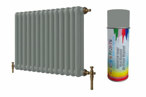 SCOOBYS PAINTS BACK IN THE MIX Premium Radiator Paint – 180 Colours – Heat Resistant Metal Paint for Radiators & Pipes, Quick Dry, Non-Yellowing, Multiple Finishes, Interior Use (Cement grey)