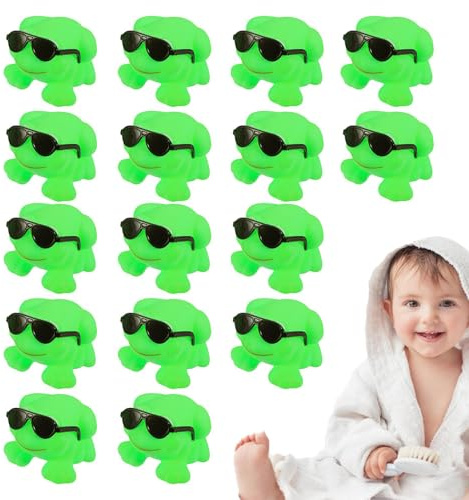 Jouet De Grenouille – 16 Pièces, Jouetss De Sonore Réutilisable, Conception De Lunettes De Soleil, Jouet De De Grenouilless Flottante | Jouetss Grinçants De Grenouille Cassables